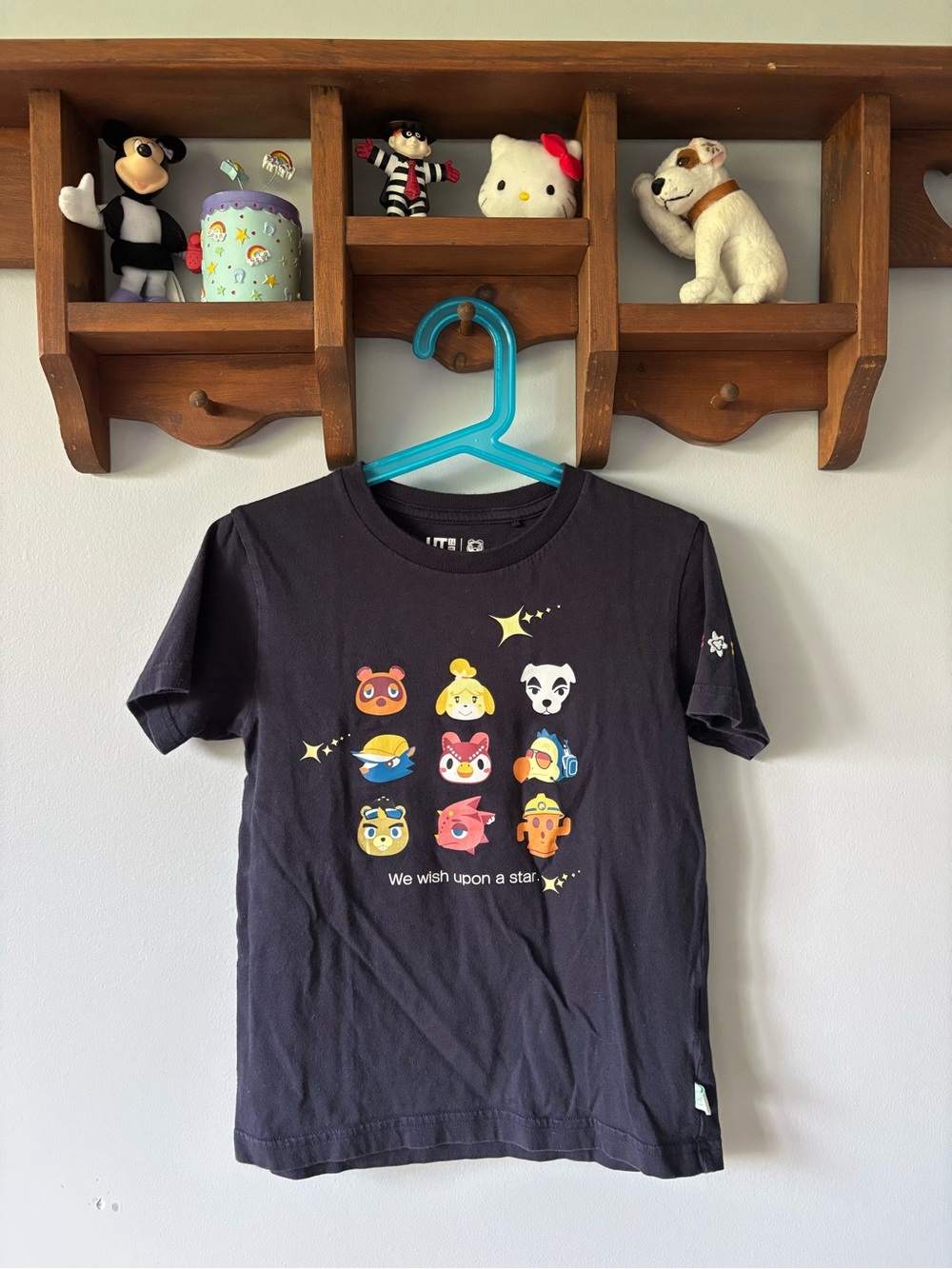 Uniqlo Kids Black Short-Sleeve Tee with Animal Crossing Characters